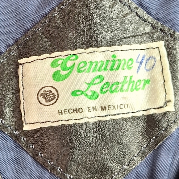 Womens Genuine Leather Black Vest 4 Buttons & Pockets Made In Mexico - Picture 9 of 9